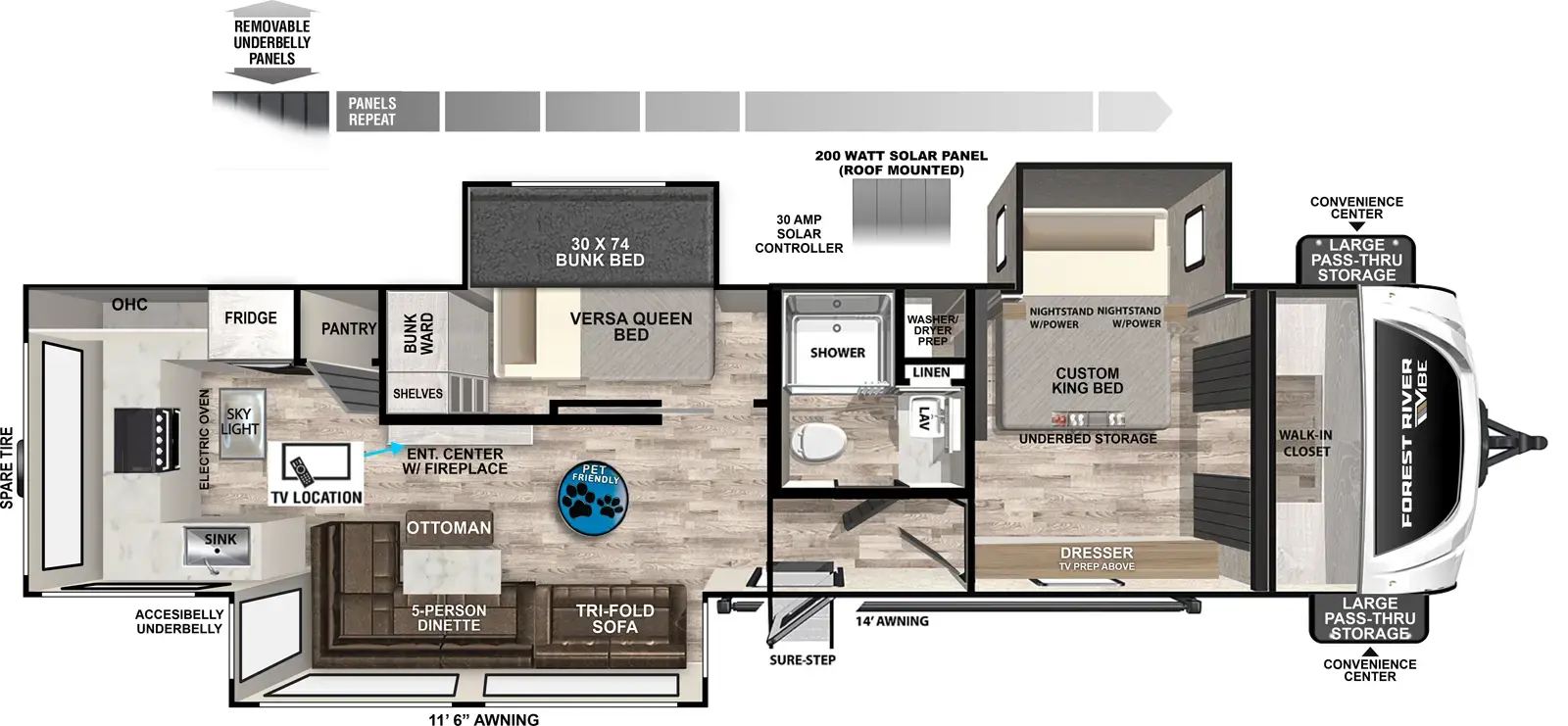 Vibe 3400SB Floorplan